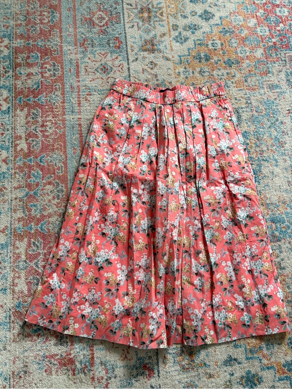 Jcrew Liberty pink floral cotton midi skirt - Picture 1 of 7